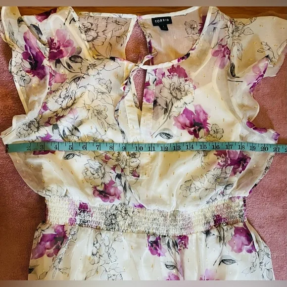 Torrid Floral Maxi Dress - Pink and Cream - Picture 13 of 16